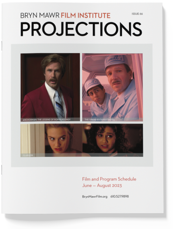 cover of BMFI's Projections 66 with stills from Anchorman: The Legend of Ron Burgundy, The Grand Budapest Hotel, and Clueless