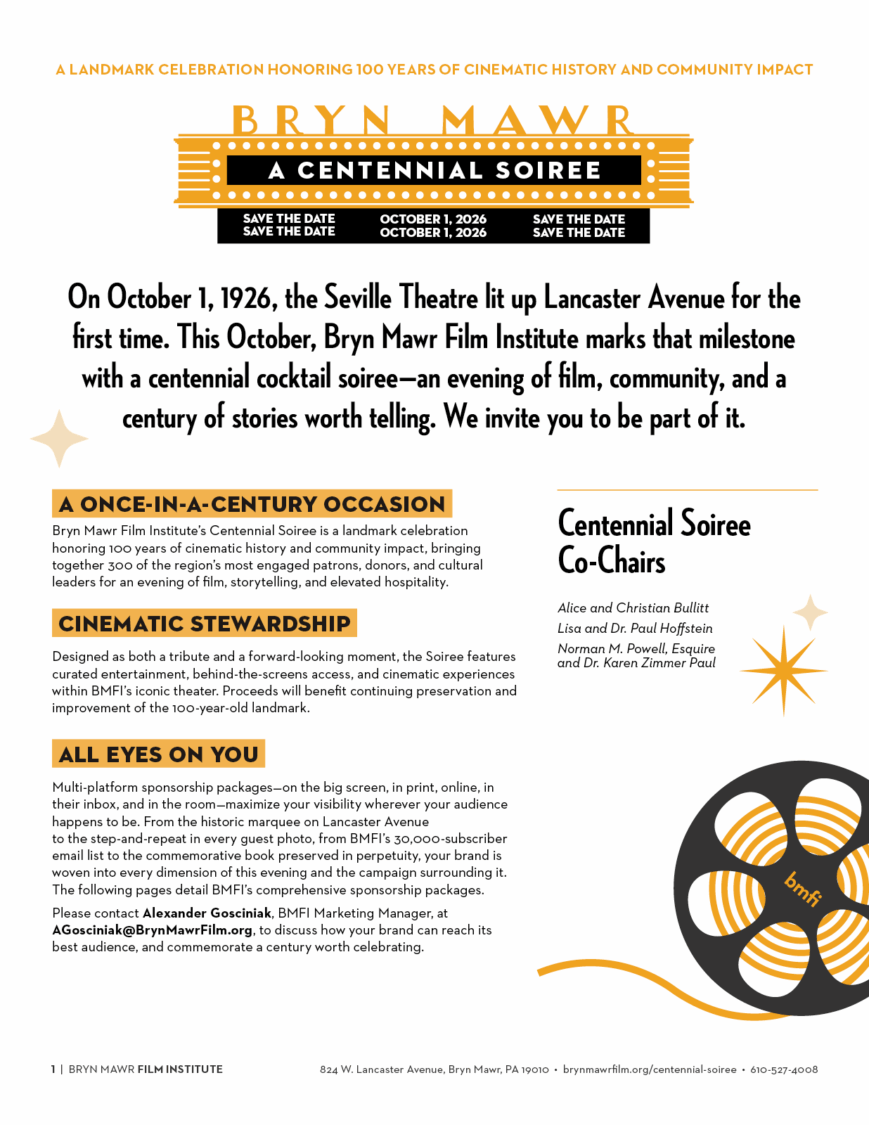 the first page of the centennial soiree sponsorship deck.